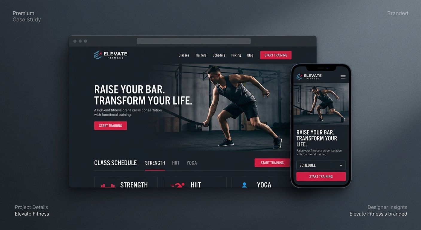 Elevate Fitness website mockup