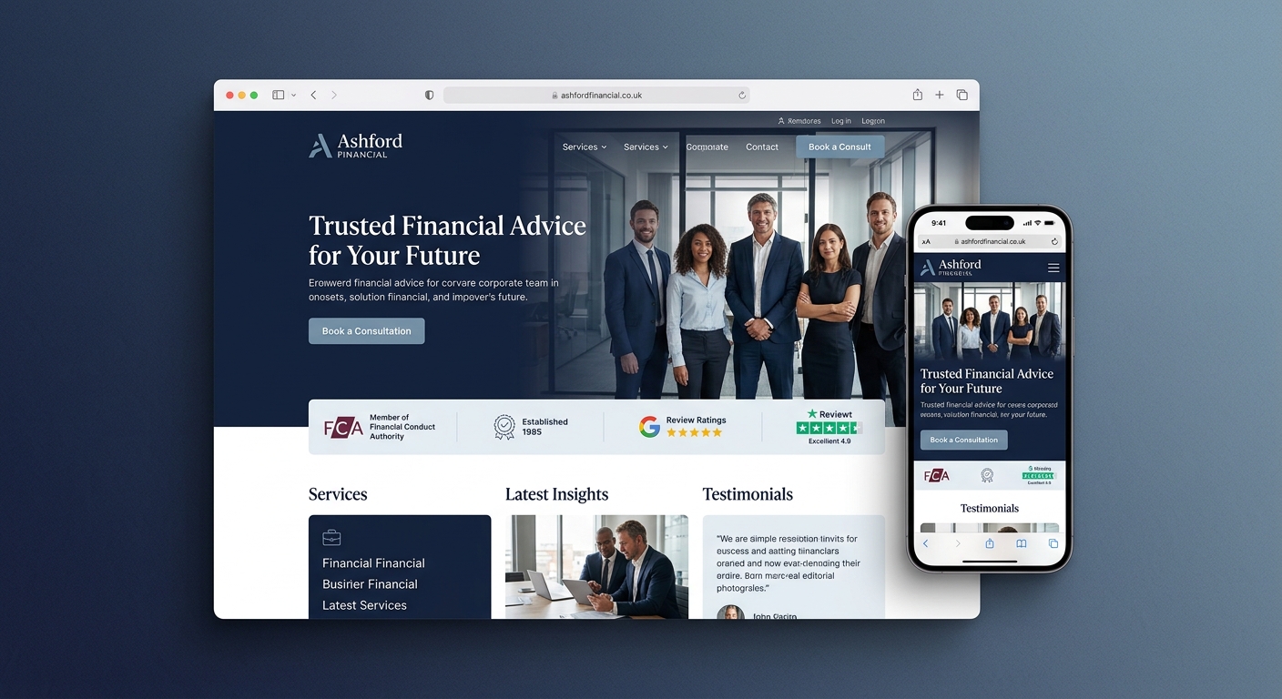 Ashford Financial website mockup